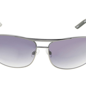Sleek silver sunglasses with gradient lenses, showcasing a stylish design ideal for sun protection and fashion
